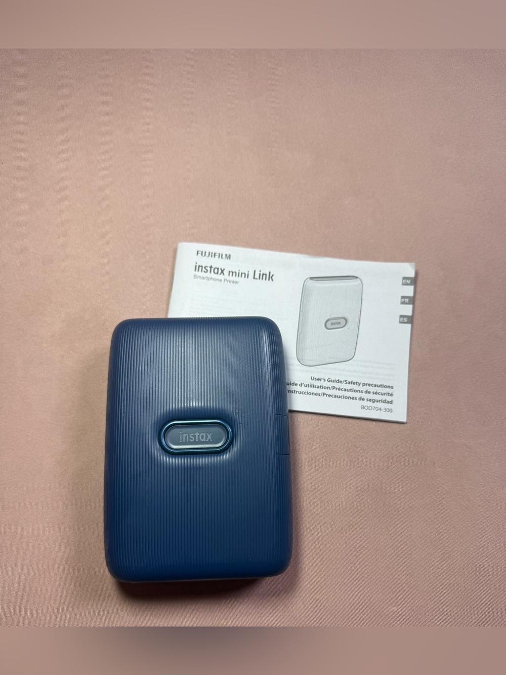 Fujifilm Instax Mini Link Bluetooth Portable Color Printer Blue Tested Works